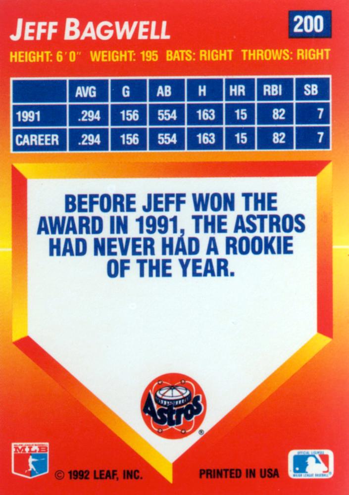 Jeff Bagwell  baseball card collectible - Main Image 2