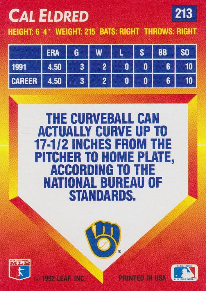 Cal Eldred  baseball card collectible - Main Image 2
