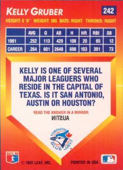 Kelly Gruber  baseball card collectible - Main Image 2