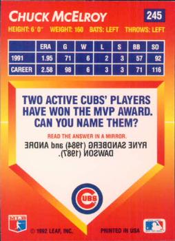 Chuck McElroy  baseball card collectible - Main Image 2