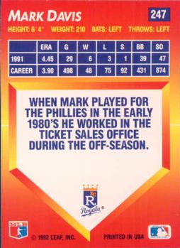 Mark Davis  baseball card collectible - Main Image 2