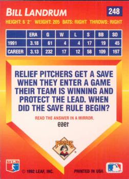 Bill Landrum  baseball card collectible - Main Image 2