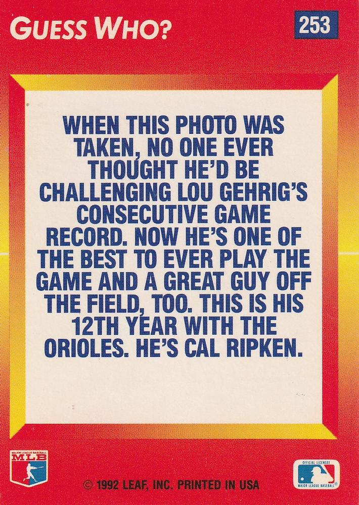 Cal Ripken  baseball card collectible - Main Image 2
