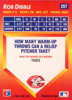 Rob Dibble  baseball card collectible - Main Image 2