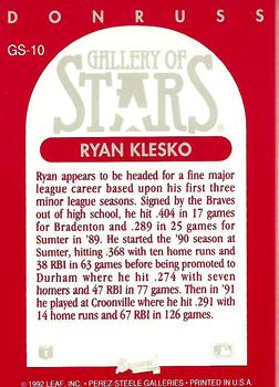 Ryan Klesko  baseball card collectible - Main Image 2