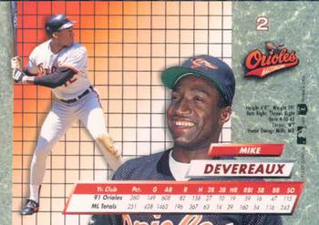Mike Devereaux  baseball card collectible - Main Image 2