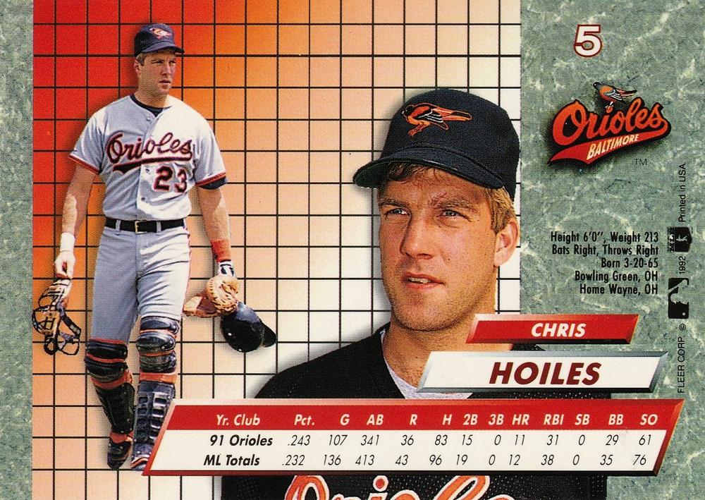 Chris Hoiles  baseball card collectible - Main Image 2