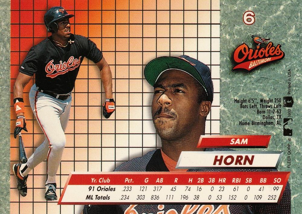 Sam Horn  baseball card collectible - Main Image 2