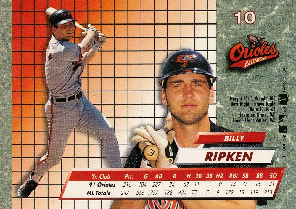 Billy Ripken  baseball card collectible - Main Image 2
