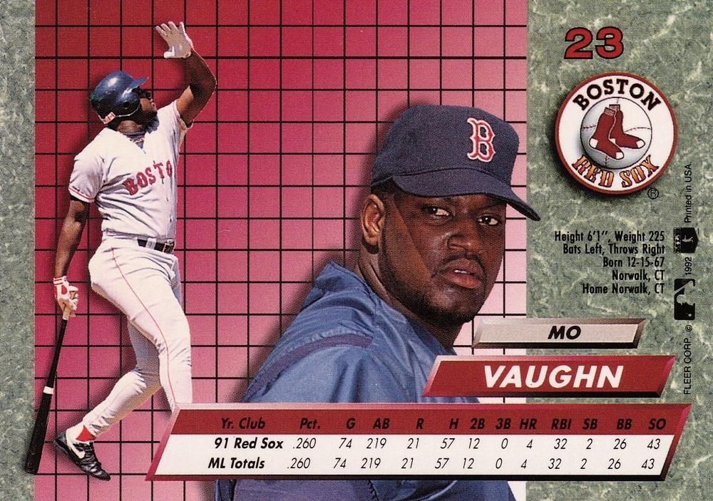 Mo Vaughn  baseball card collectible - Main Image 2