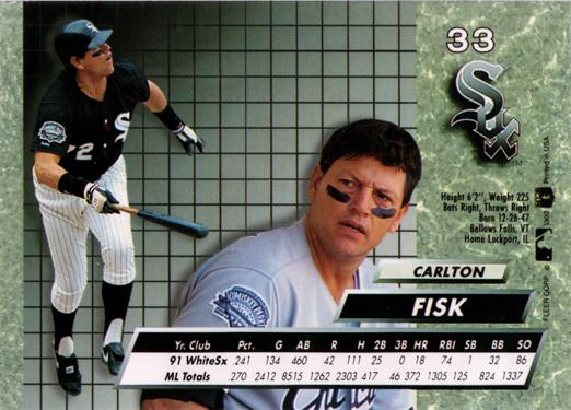 Carlton Fisk  baseball card collectible - Main Image 2