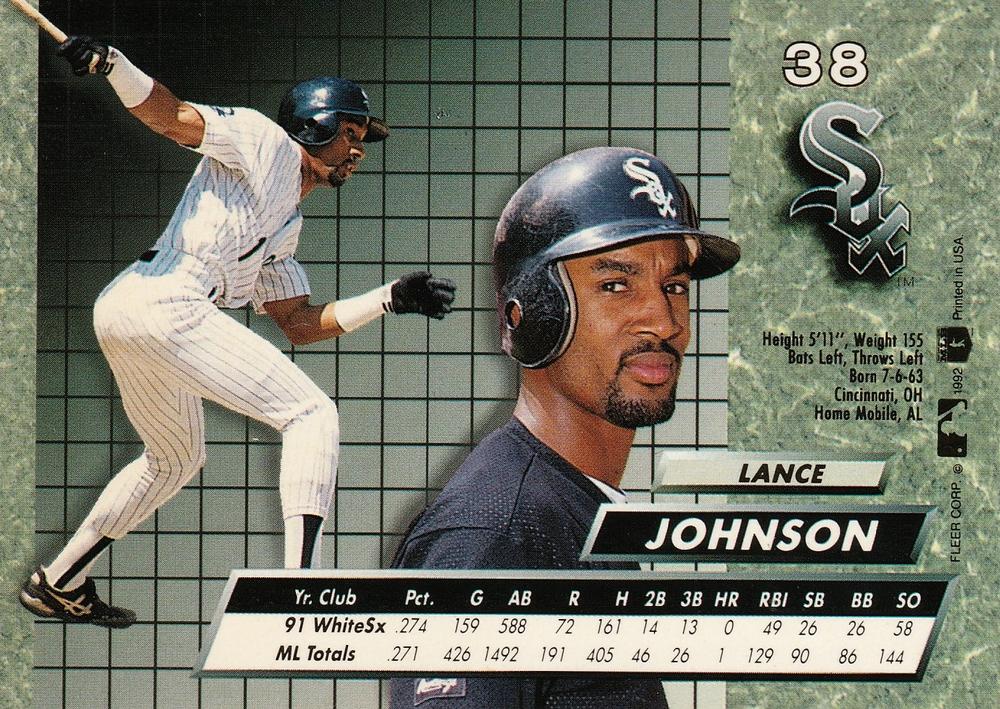 Lance Johnson  baseball card collectible - Main Image 2