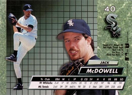 Jack McDowell  baseball card collectible - Main Image 2