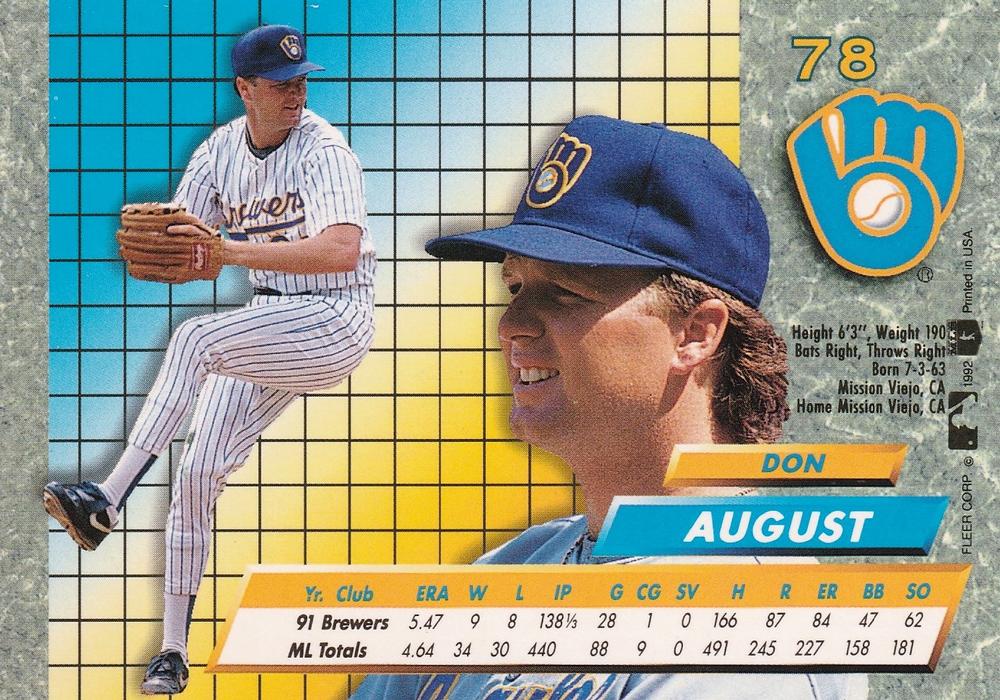 Don August  baseball card collectible - Main Image 2