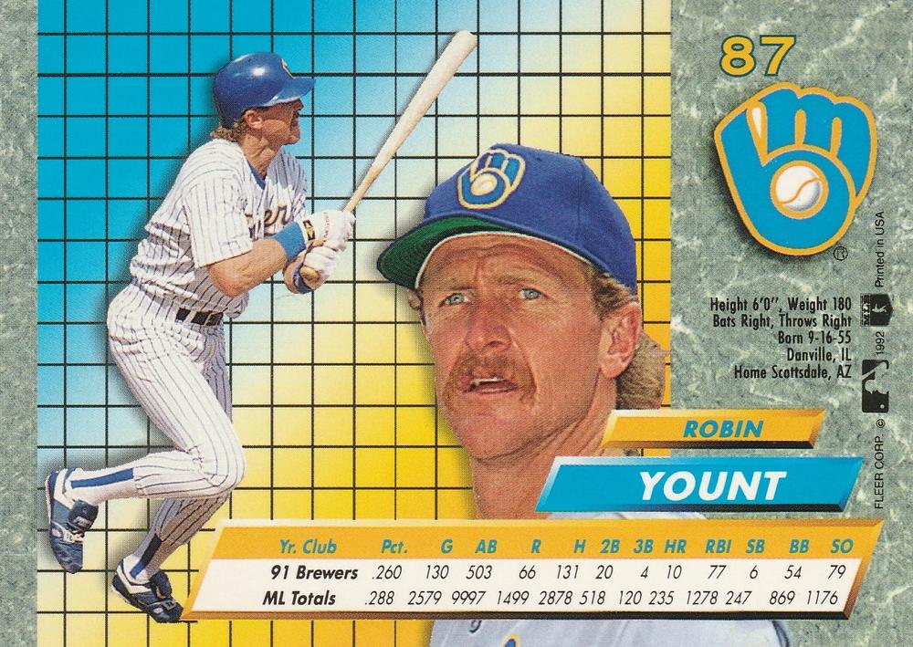 Robin Yount  baseball card collectible - Main Image 2
