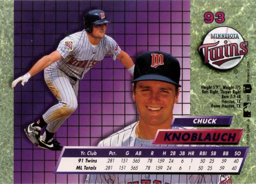 Chuck Knoblauch  baseball card collectible - Main Image 2