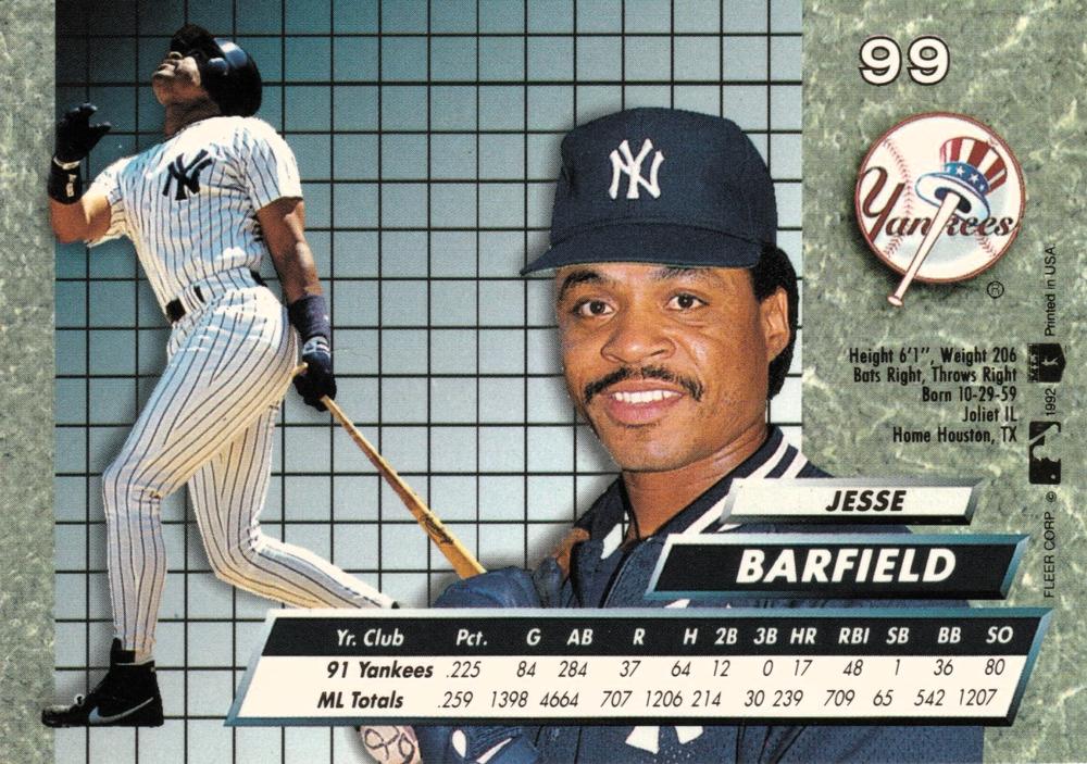 Jesse Barfield  baseball card collectible - Main Image 2