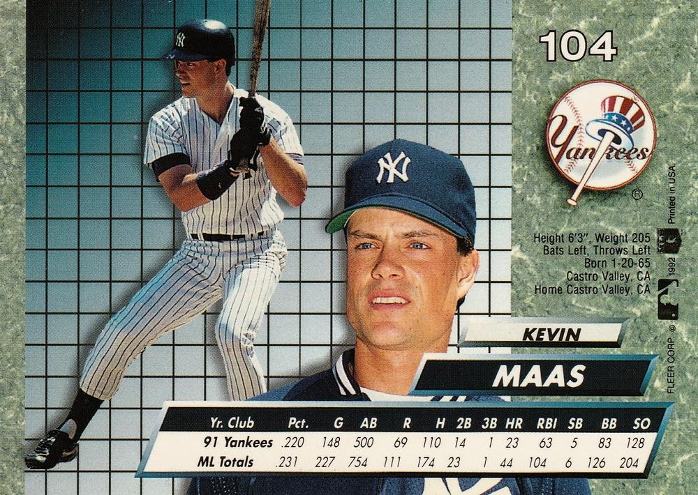 Kevin Maas  baseball card collectible - Main Image 2