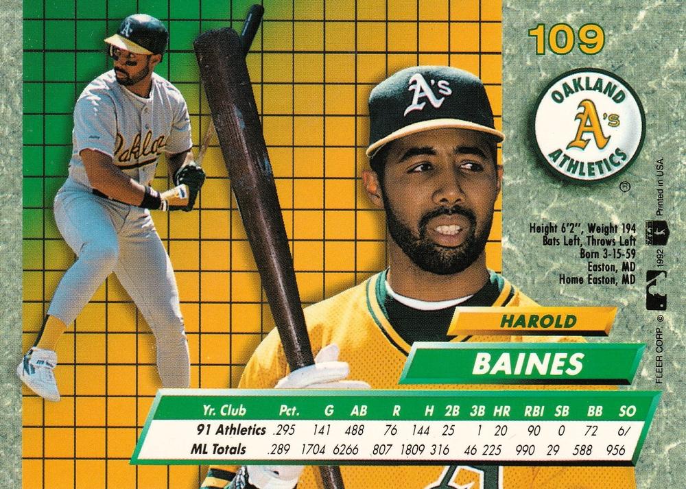 Harold Baines  baseball card collectible - Main Image 2
