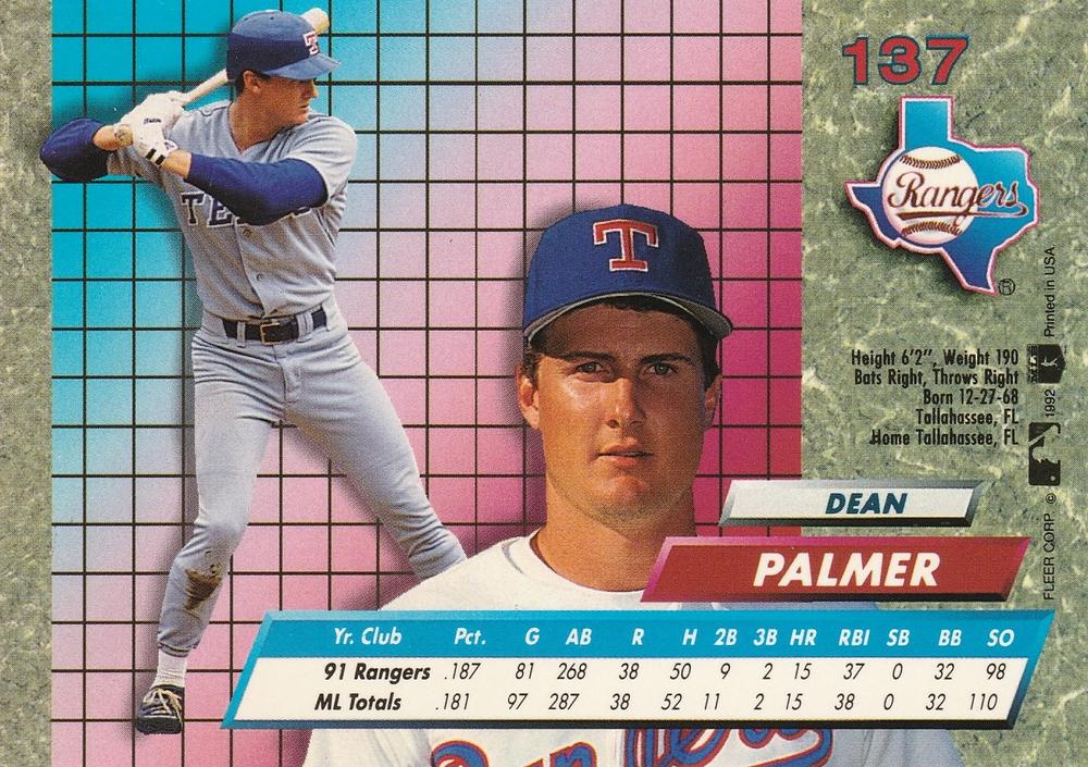 Dean Palmer  baseball card collectible - Main Image 2