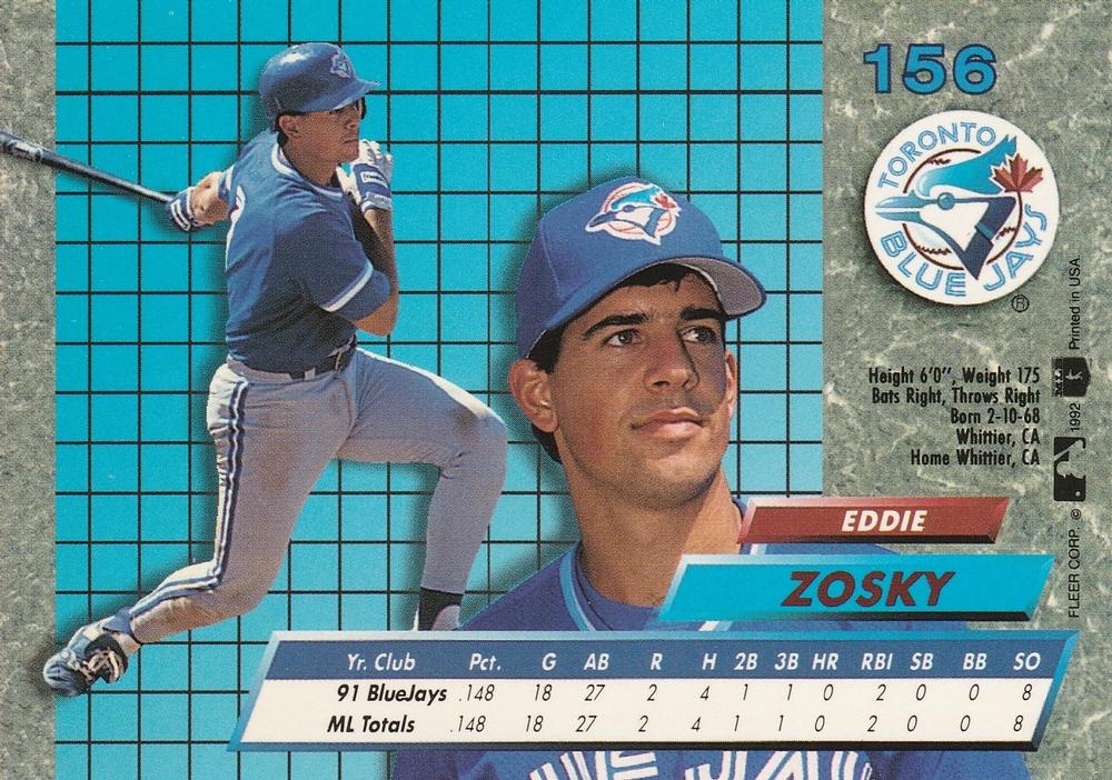 Eddie Zosky  baseball card collectible - Main Image 2