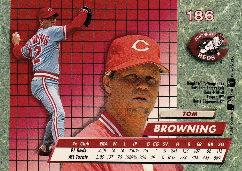 Tom Browning  baseball card collectible - Main Image 2