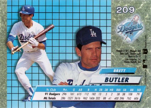 Brett Butler  baseball card collectible - Main Image 2