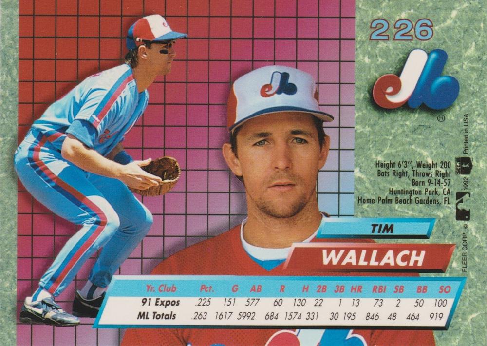 Tim Wallach  baseball card collectible - Main Image 2