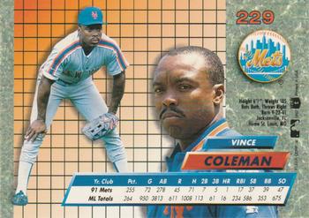 Vince Coleman  baseball card collectible - Main Image 2