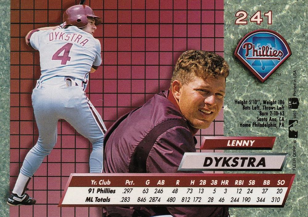 Lenny Dykstra  baseball card collectible - Main Image 2