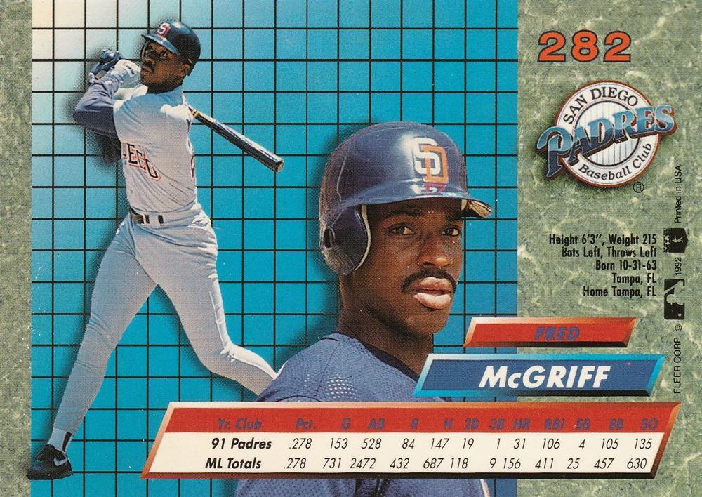 Fred McGriff  baseball card collectible - Main Image 2