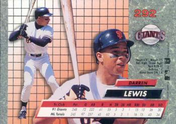 Darren Lewis  baseball card collectible - Main Image 2