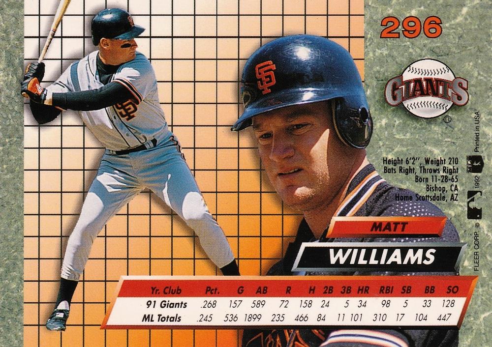 Matt Williams  baseball card collectible - Main Image 2