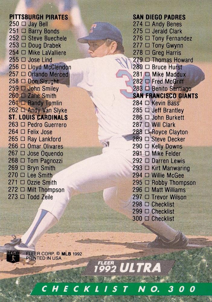 Checklist: 209-300  baseball card collectible - Main Image 2