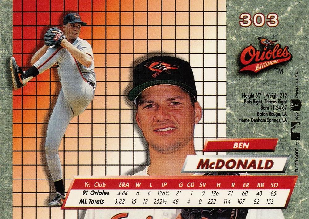Ben McDonald  baseball card collectible - Main Image 2