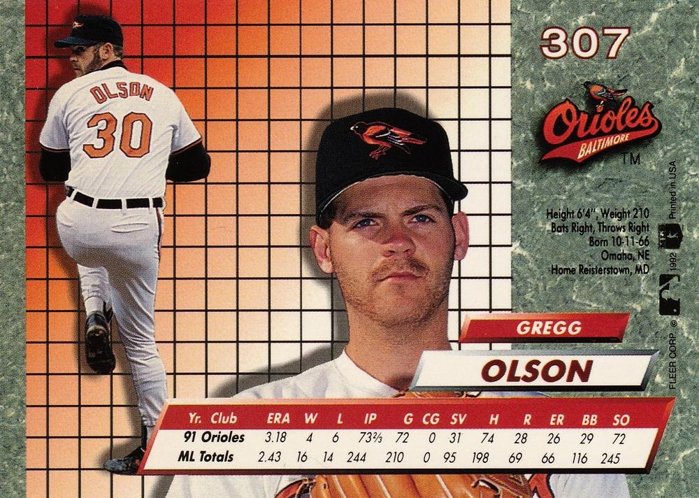 Gregg Olson  baseball card collectible - Main Image 2
