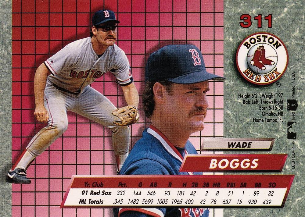Wade Boggs  baseball card collectible - Main Image 2