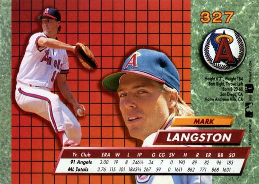 Mark Langston  baseball card collectible - Main Image 2