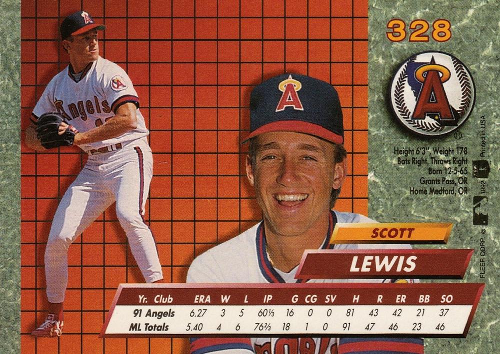 Scott Lewis  baseball card collectible - Main Image 2