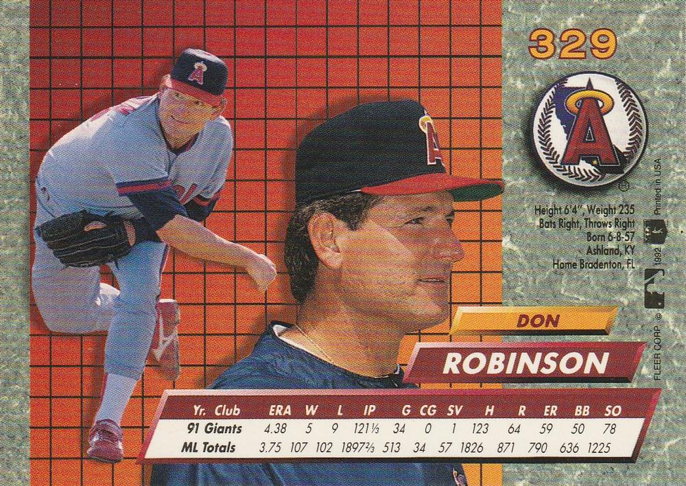 Don Robinson  baseball card collectible - Main Image 2