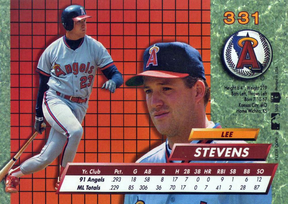 Lee Stevens  baseball card collectible - Main Image 2