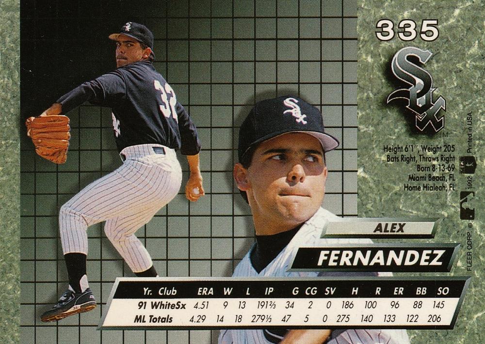 Alex Fernandez  baseball card collectible - Main Image 2