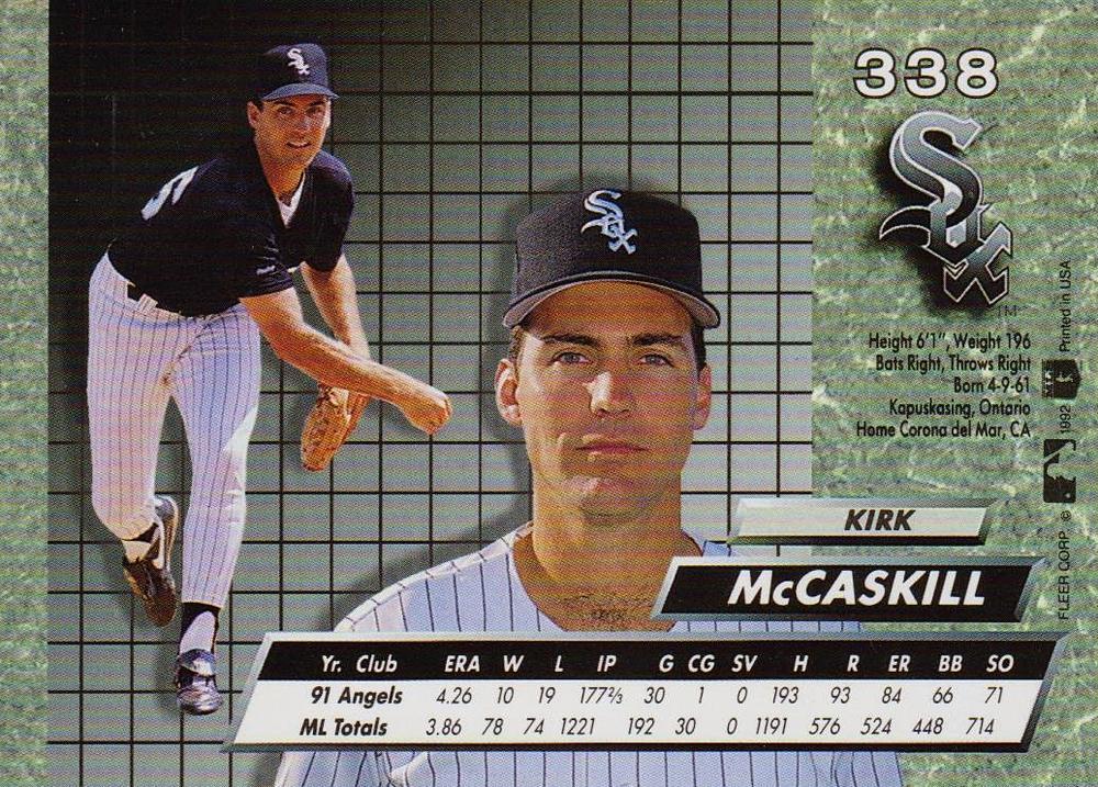 Kirk McCaskill  baseball card collectible - Main Image 2