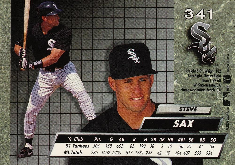 Steve Sax  baseball card collectible - Main Image 2