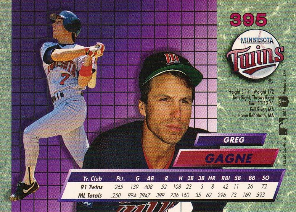 Greg Gagne  baseball card collectible - Main Image 2
