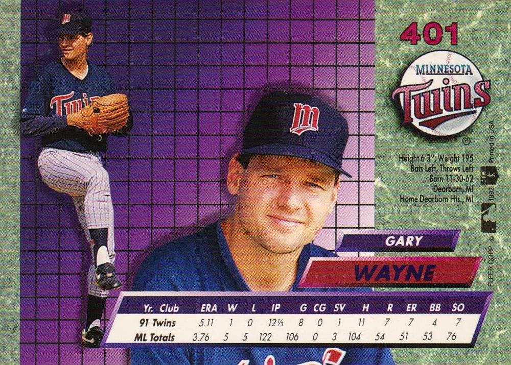 Gary Wayne  baseball card collectible - Main Image 2