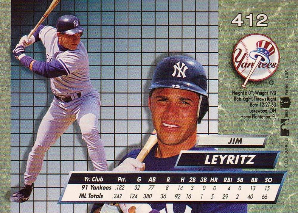 Jim Leyritz  baseball card collectible - Main Image 2