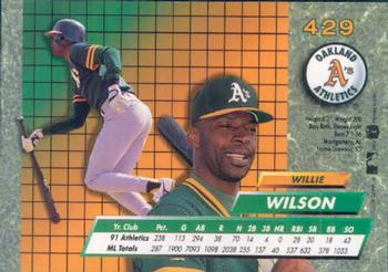 Willie Wilson  baseball card collectible - Main Image 2