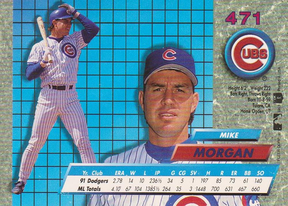 Mike Morgan  baseball card collectible - Main Image 2