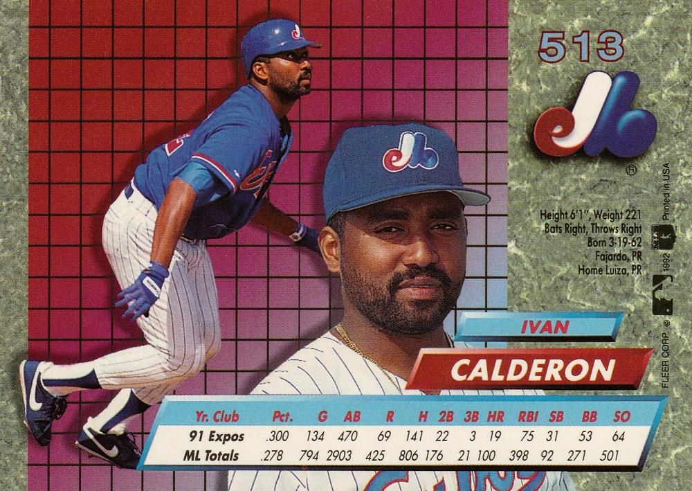 Ivan Calderon  baseball card collectible - Main Image 2